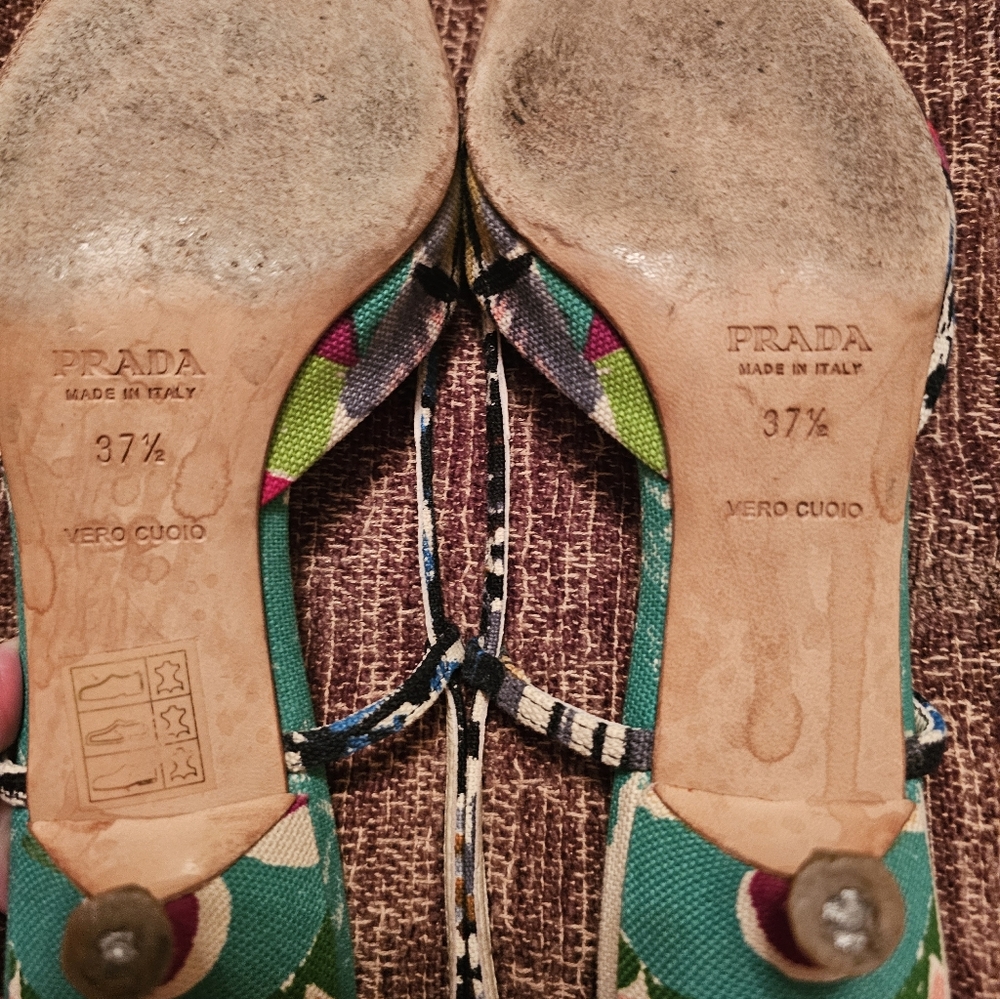 Prada Blue and Yellow Flats with Elegant Design - Picture 4 of 4